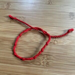 Valeria Woven Knotted String Bracelet OS Red Women Cotton Thread Accessory